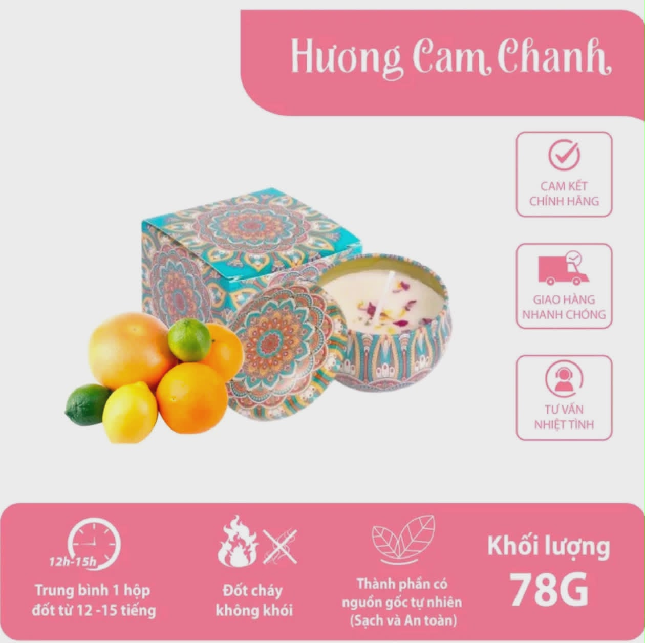 Nến thơm Cam Chanh