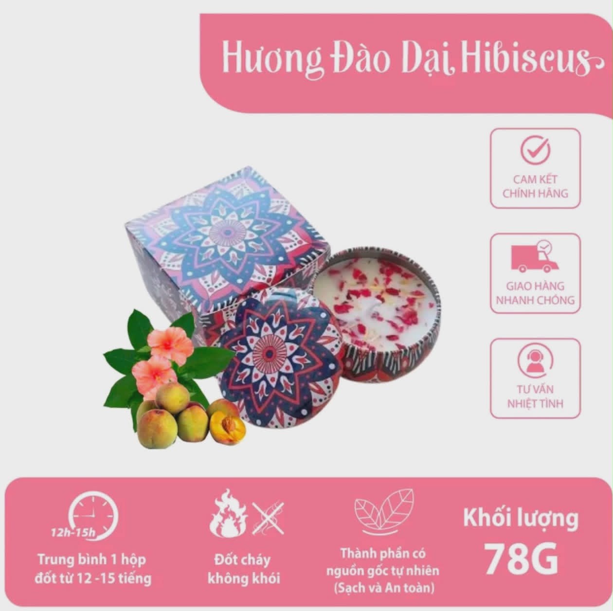 Nến thơm Đào Dại Hibiscus