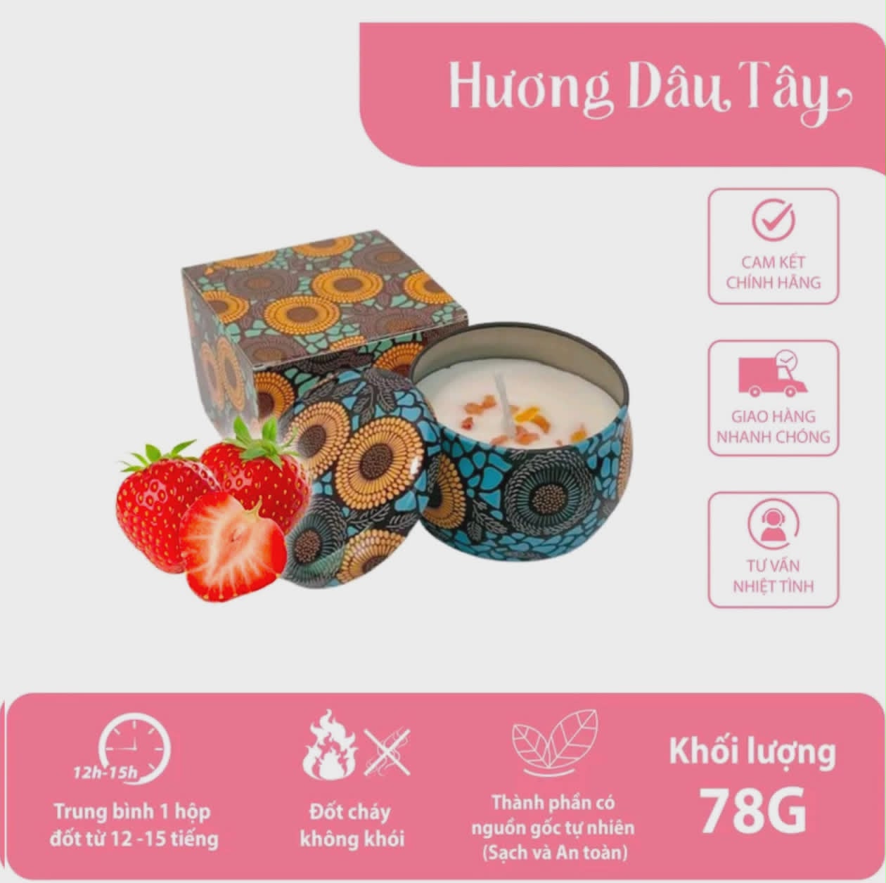 Nến thơm Dâu Tây